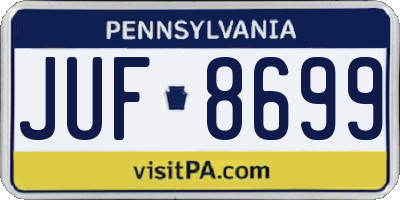 PA license plate JUF8699