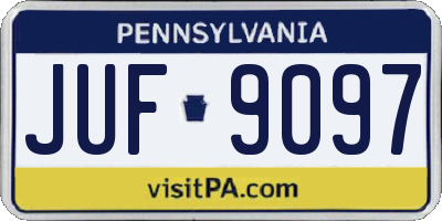 PA license plate JUF9097