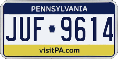 PA license plate JUF9614