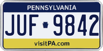 PA license plate JUF9842