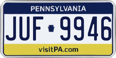 PA license plate JUF9946