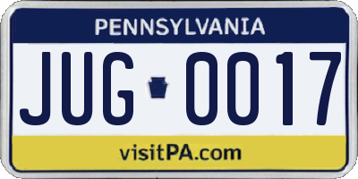 PA license plate JUG0017