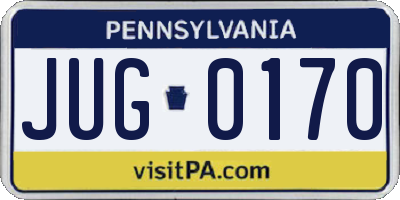 PA license plate JUG0170