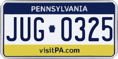 PA license plate JUG0325