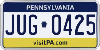 PA license plate JUG0425