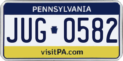 PA license plate JUG0582