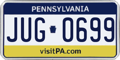 PA license plate JUG0699