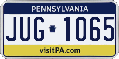 PA license plate JUG1065