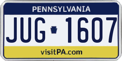PA license plate JUG1607