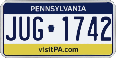 PA license plate JUG1742