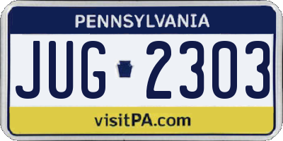 PA license plate JUG2303