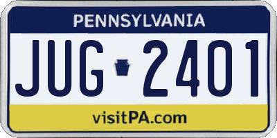 PA license plate JUG2401