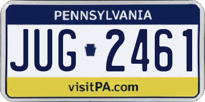 PA license plate JUG2461