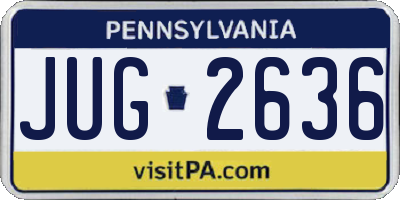 PA license plate JUG2636