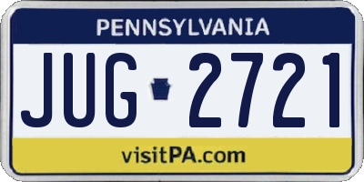 PA license plate JUG2721