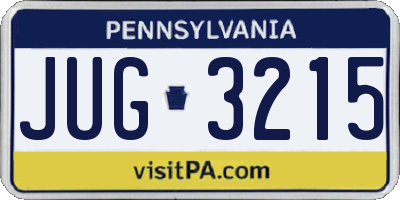 PA license plate JUG3215