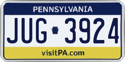 PA license plate JUG3924