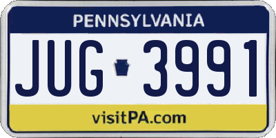 PA license plate JUG3991