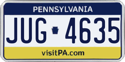 PA license plate JUG4635