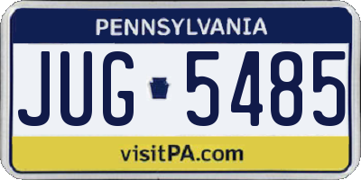 PA license plate JUG5485