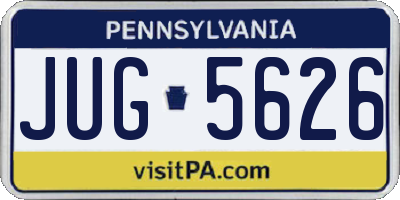 PA license plate JUG5626