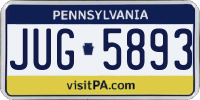 PA license plate JUG5893