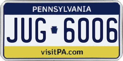 PA license plate JUG6006