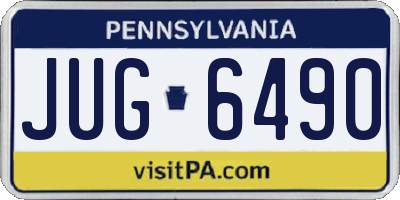 PA license plate JUG6490
