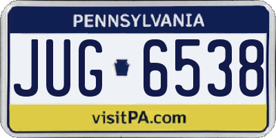 PA license plate JUG6538
