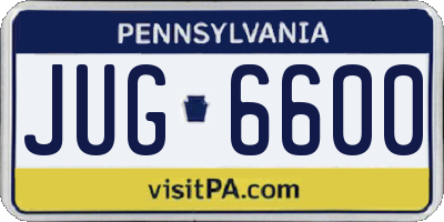 PA license plate JUG6600