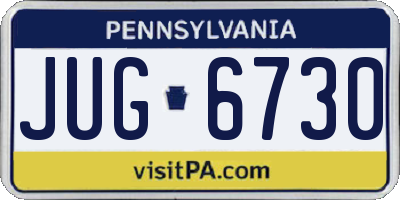 PA license plate JUG6730