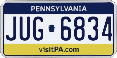 PA license plate JUG6834