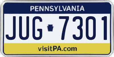 PA license plate JUG7301