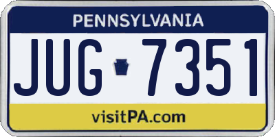 PA license plate JUG7351