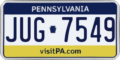 PA license plate JUG7549