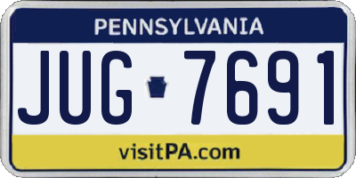 PA license plate JUG7691
