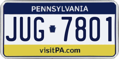 PA license plate JUG7801