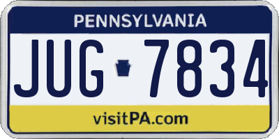 PA license plate JUG7834