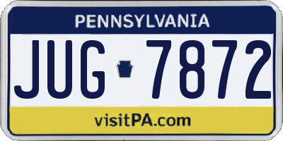 PA license plate JUG7872