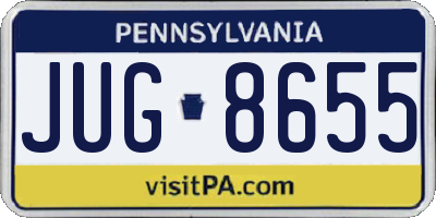 PA license plate JUG8655