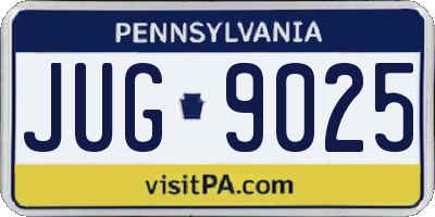 PA license plate JUG9025