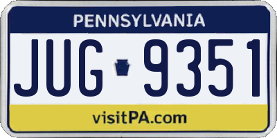 PA license plate JUG9351