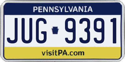 PA license plate JUG9391