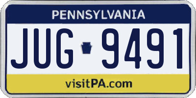PA license plate JUG9491