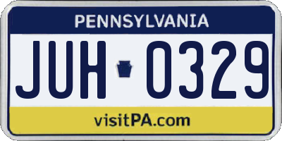 PA license plate JUH0329