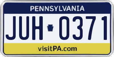 PA license plate JUH0371
