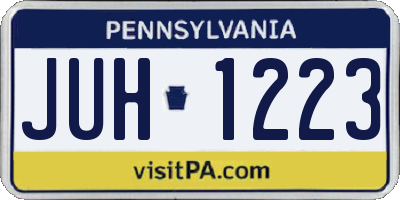 PA license plate JUH1223