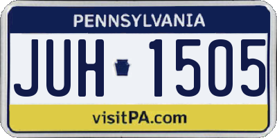 PA license plate JUH1505