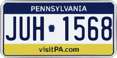 PA license plate JUH1568