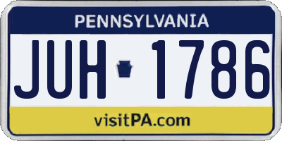 PA license plate JUH1786
